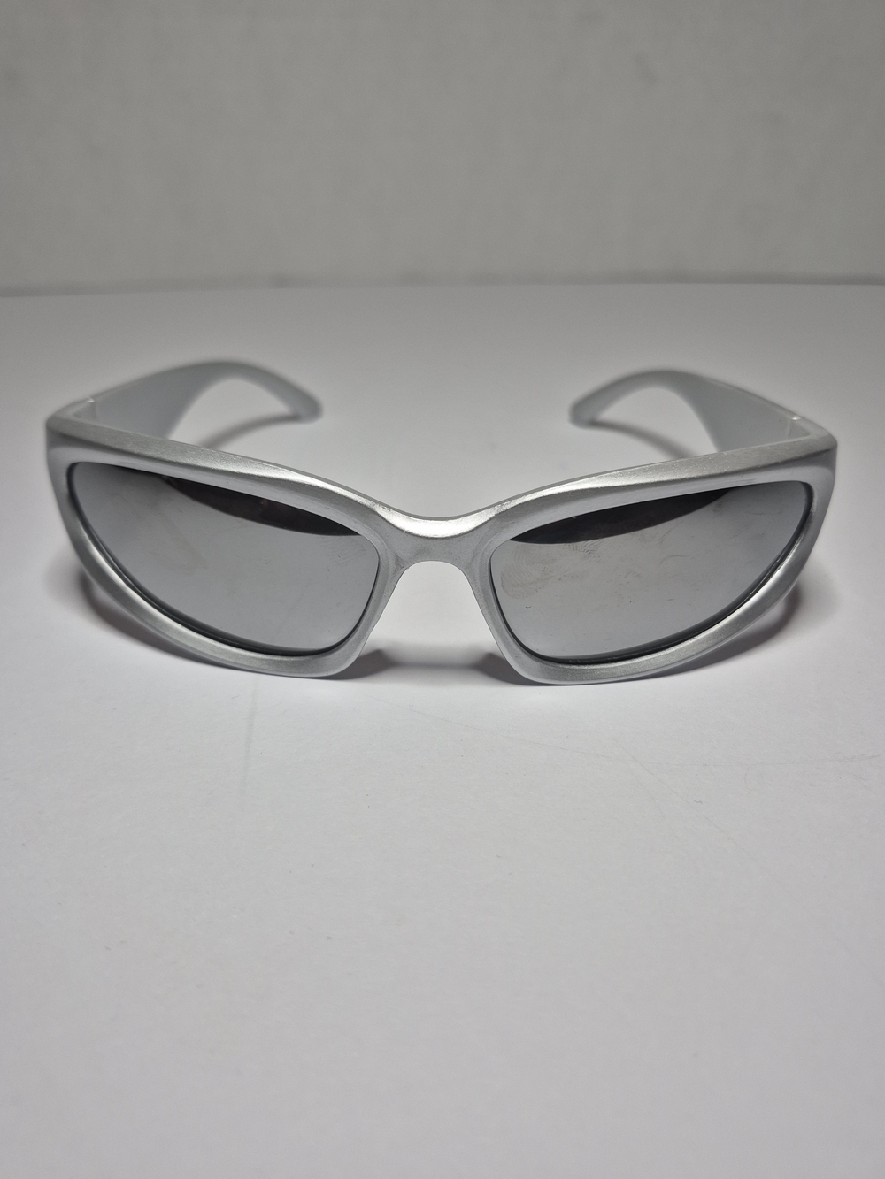 Silver Sport Sunglasses - Sleek Wraparound Design